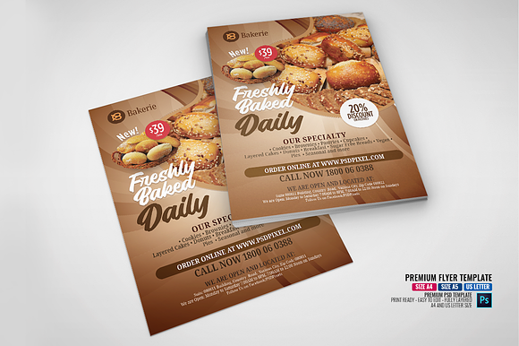 Bakeshop Promotional Flyer in Flyer Templates - product preview 3