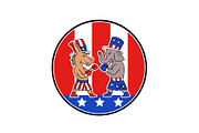 American Donkey and Elephant Boxing