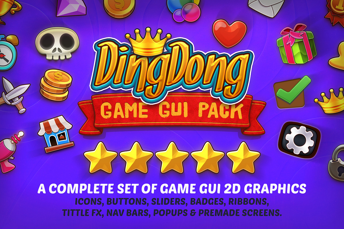 DINGDONG - Game GUI Pack in Web Elements - product preview 8