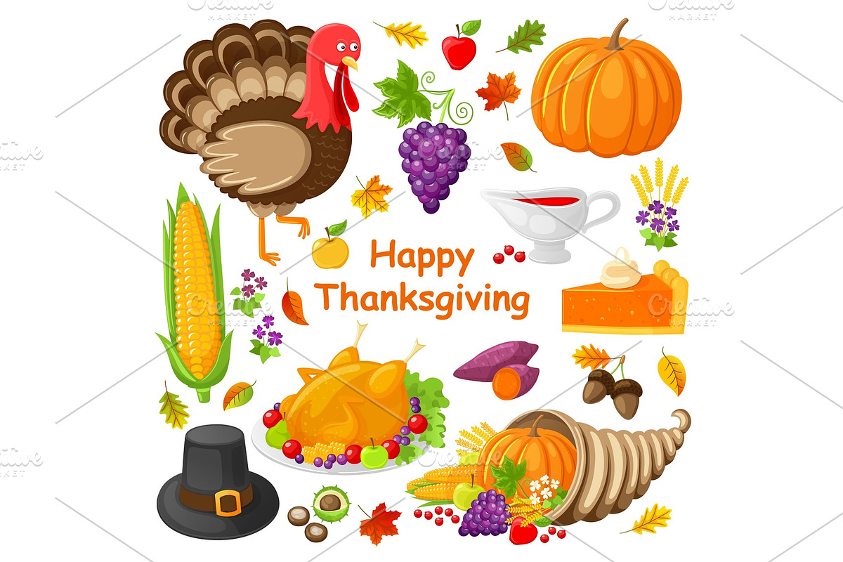 Happy Thanksgiving Day Poster Vector in Objects - product preview 8