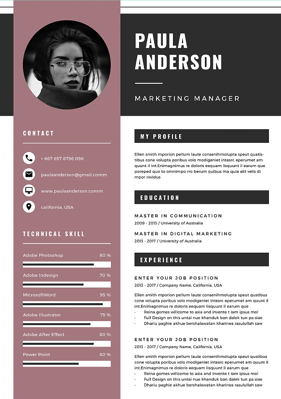 Resume Template / Cv Template in Resume Templates - product preview 4