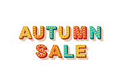 Autumn sale flat vector lettering