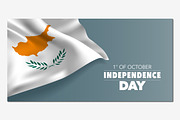 Cyprus independence day vector card