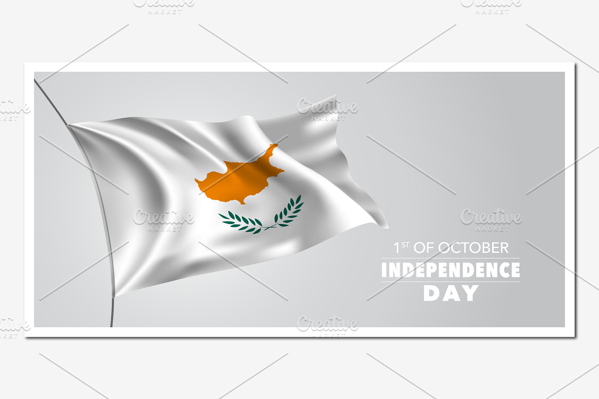 Cyprus independence day vector card in Illustrations - product preview 8