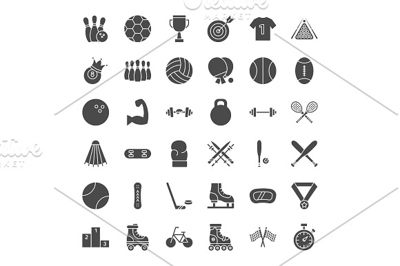Sport Fitness Line Icons in Icons - product preview 2