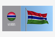 Gambia waving flag vector