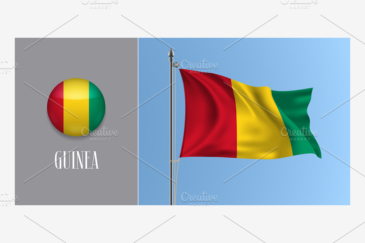Guinea waving flag vector in Illustrations - product preview 8