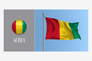 Guinea waving flag vector