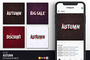 Autumn Sale banners with leaves