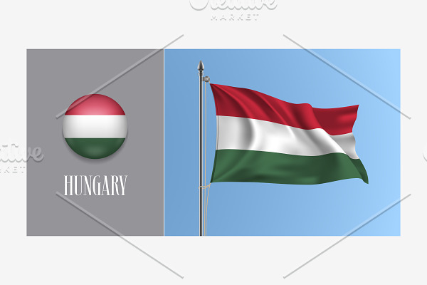 Hungary waving flag vector