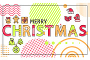 Merry Christmas Banner with Bright