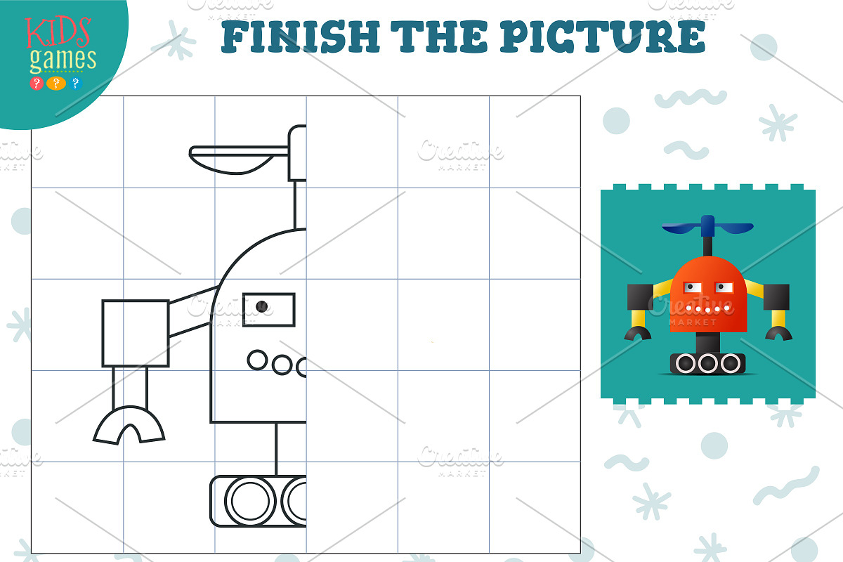 Complete the picture vector game in Illustrations - product preview 8