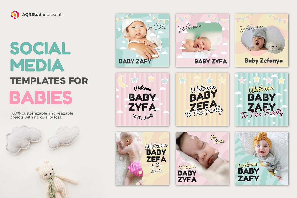 Baby Media Banners in Social Media Templates - product preview 8