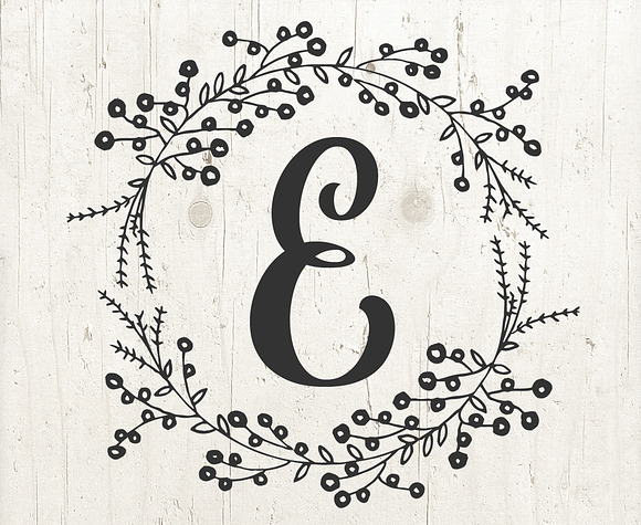 4 Monogram Floral Wreaths Vector SVG in Graphics - product preview 1