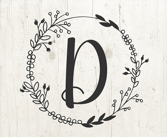 4 Monogram Floral Wreaths Vector SVG in Graphics - product preview 4