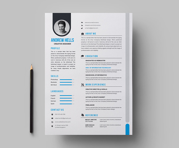 Resume / CV Template in Letter Templates - product preview 3