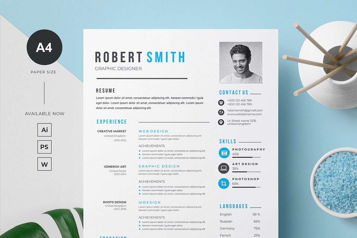 Professional Resume / CV Template in Letter Templates - product preview 8