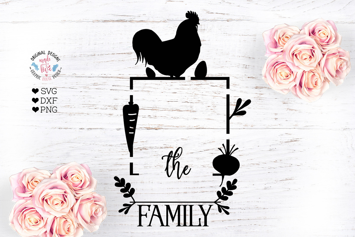 Farmhouse Family Name Frame Cut File in Illustrations - product preview 8