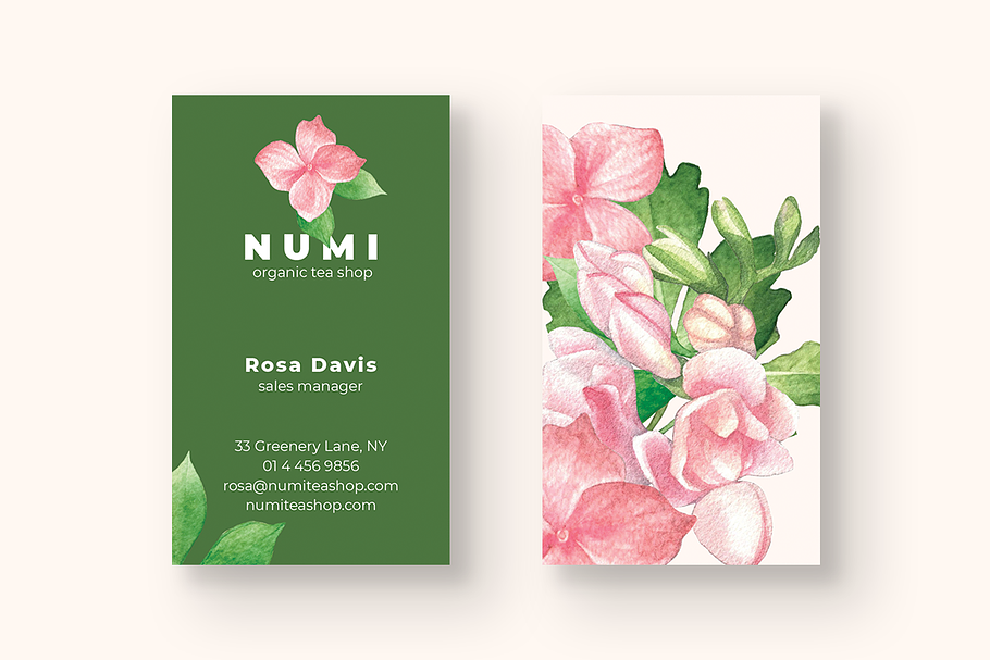 Organic Tea Shop Business Card in Business Card Templates - product preview 8