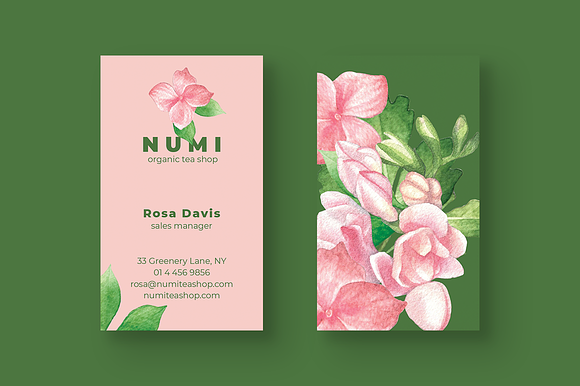 Organic Tea Shop Business Card in Business Card Templates - product preview 1