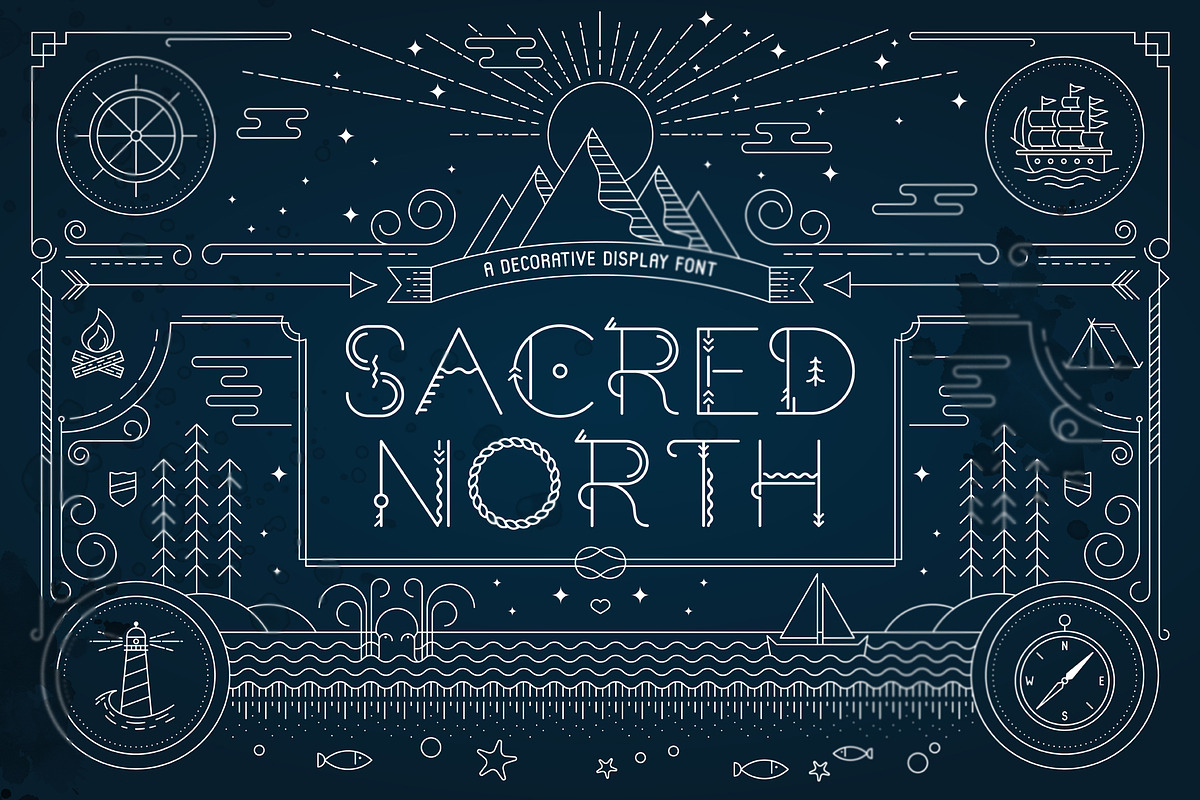 Sacred North Display Font + Extras in Display Fonts - product preview 8