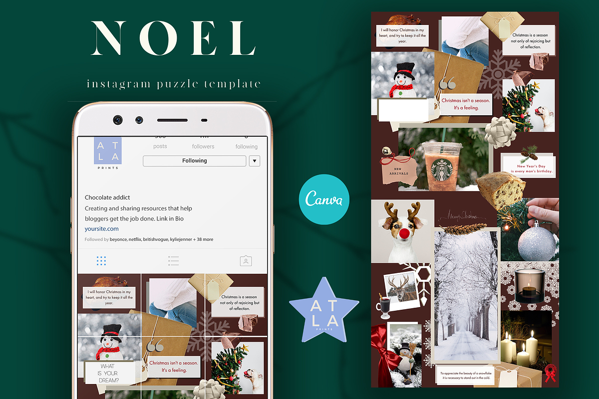 Instagram Puzzle Template Canva in Instagram Templates - product preview 8