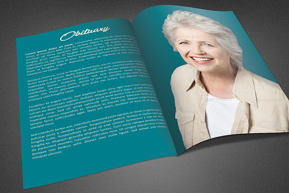 Ornate Funeral Program Template in Brochure Templates - product preview 1
