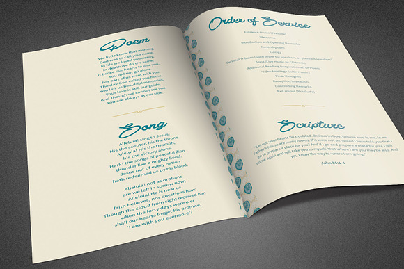 Ornate Funeral Program Template in Brochure Templates - product preview 2