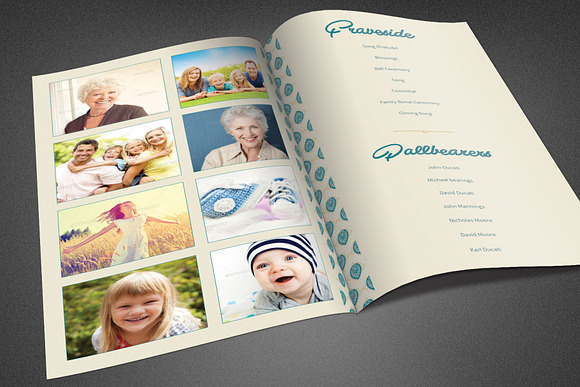 Ornate Funeral Program Template in Brochure Templates - product preview 3