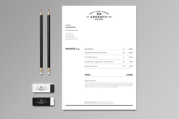 Crossfit Brand Identity Templates in Stationery Templates - product preview 2
