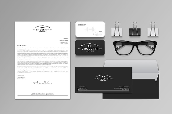 Crossfit Brand Identity Templates in Stationery Templates - product preview 4