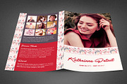 Cherry Red Funeral Program Template