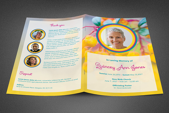 Precious Funeral Program Template in Brochure Templates - product preview 2