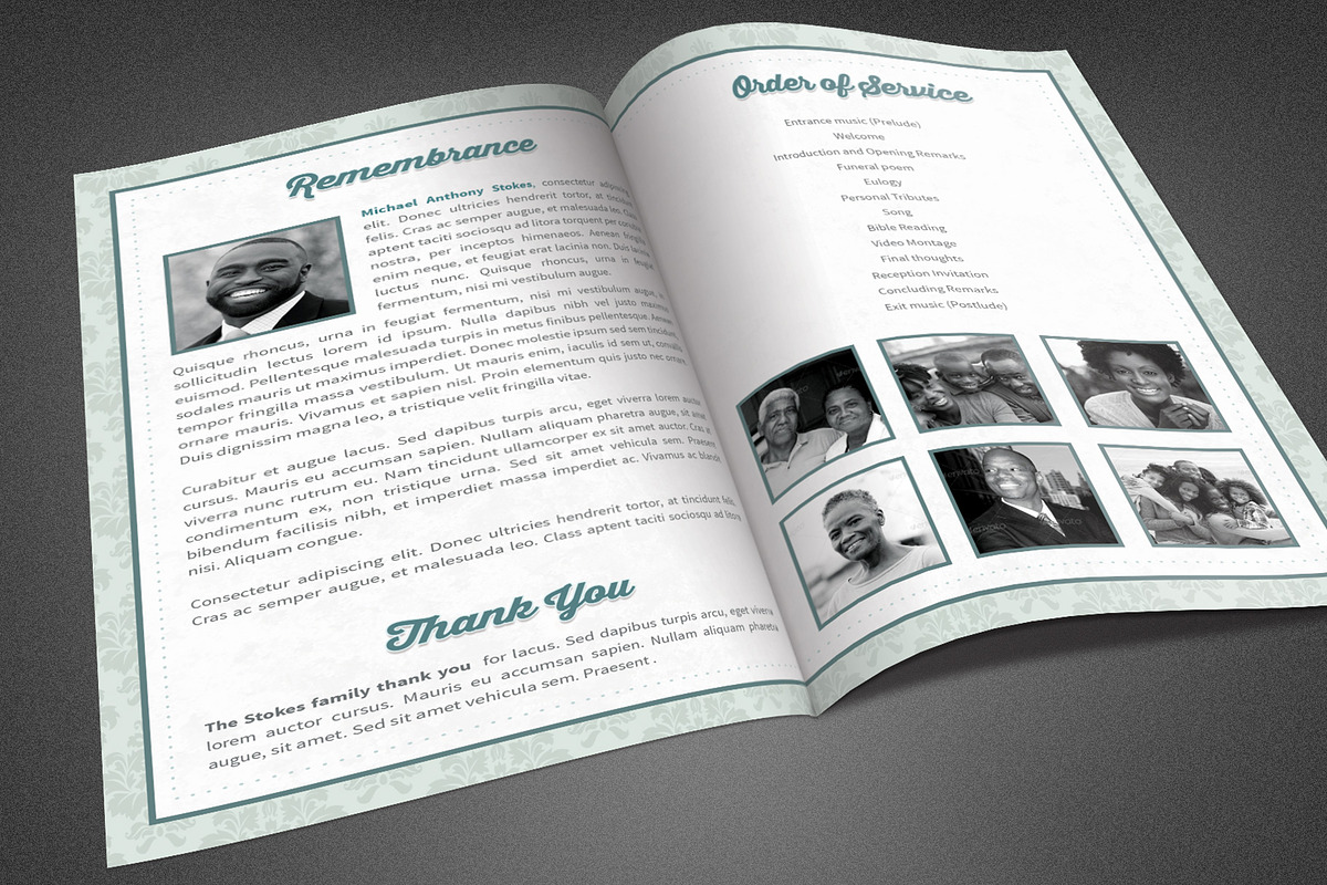 Comfort Funeral Program Template in Brochure Templates - product preview 8