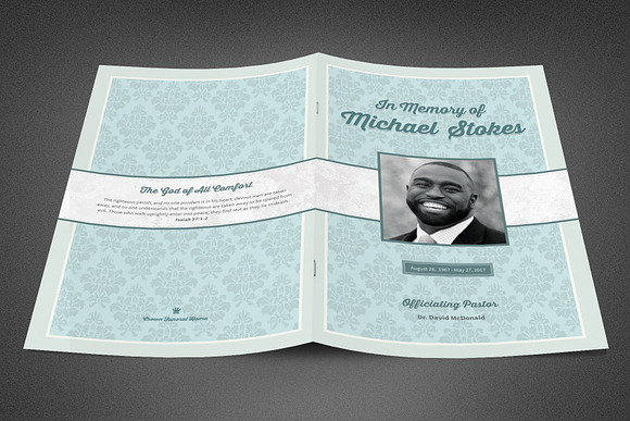Comfort Funeral Program Template in Brochure Templates - product preview 2
