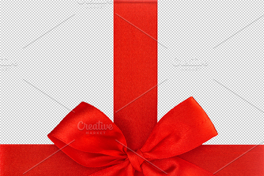 Red ribbon bow isolated PNG