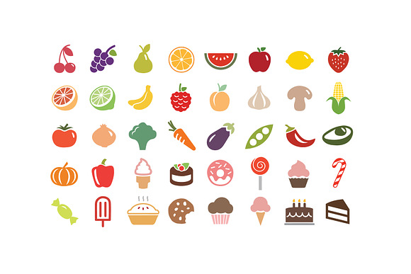 Flat Food Icons in Food Icons - product preview 1