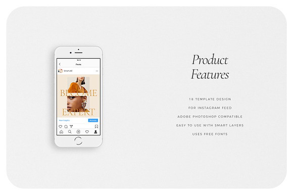 BROWN Instagram Feed in Instagram Templates - product preview 4