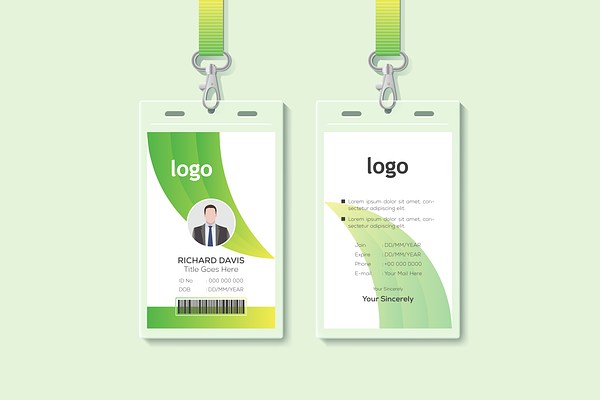 Modern Green ID Card Template