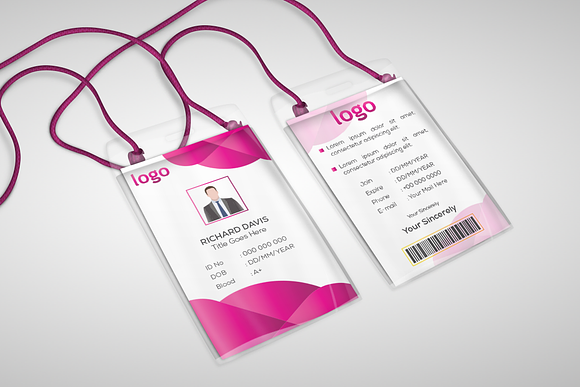 Modern Red ID Card Template in Card Templates - product preview 1
