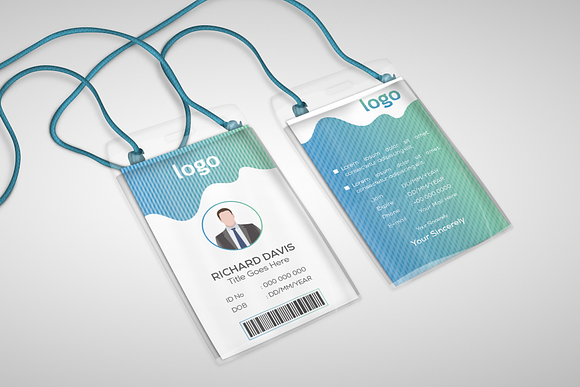 Modern Blue ID Card Template in Card Templates - product preview 1