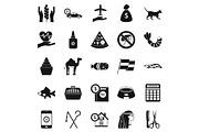 Egypt icons set, simple style