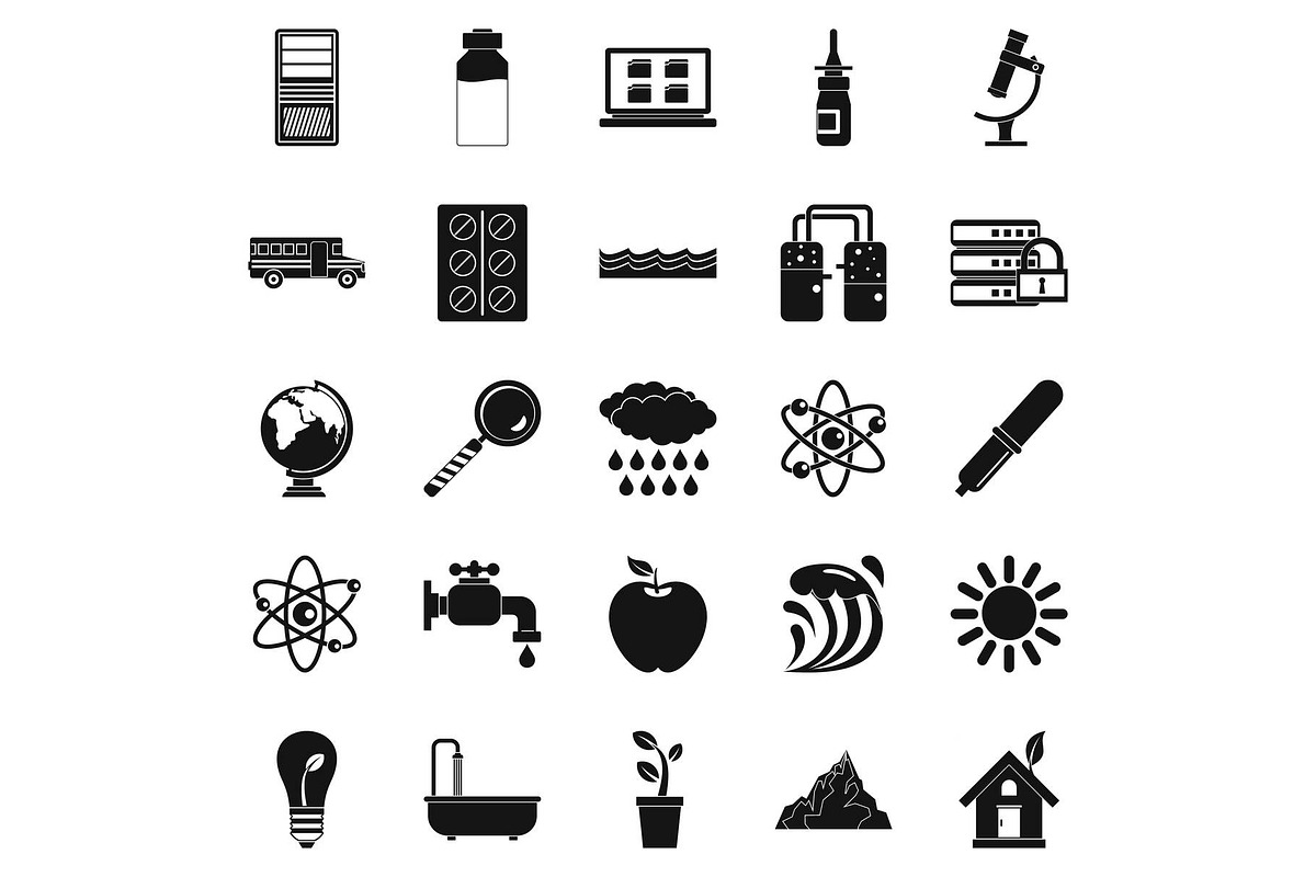 Chemical element icons set in Illustrations - product preview 8