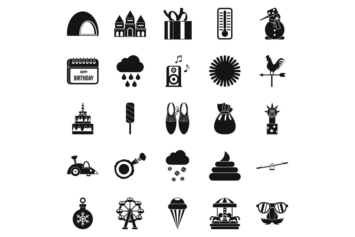 Peristyle icons set, simple style in Illustrations - product preview 8