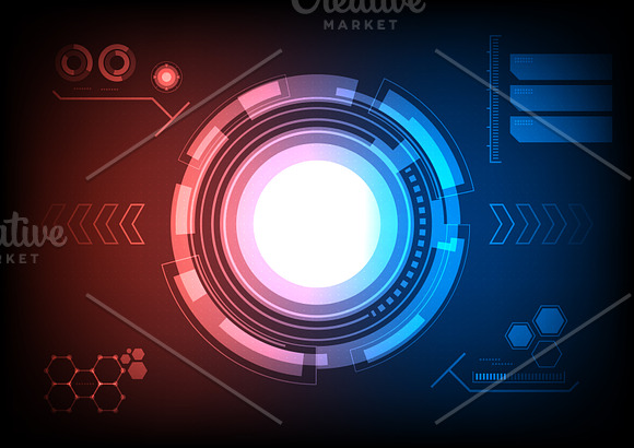 Futuristic HUD background set in Illustrations - product preview 1
