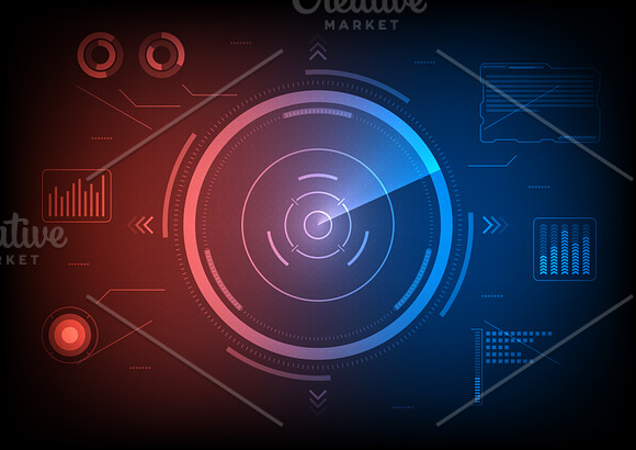 Futuristic HUD background set in Illustrations - product preview 9