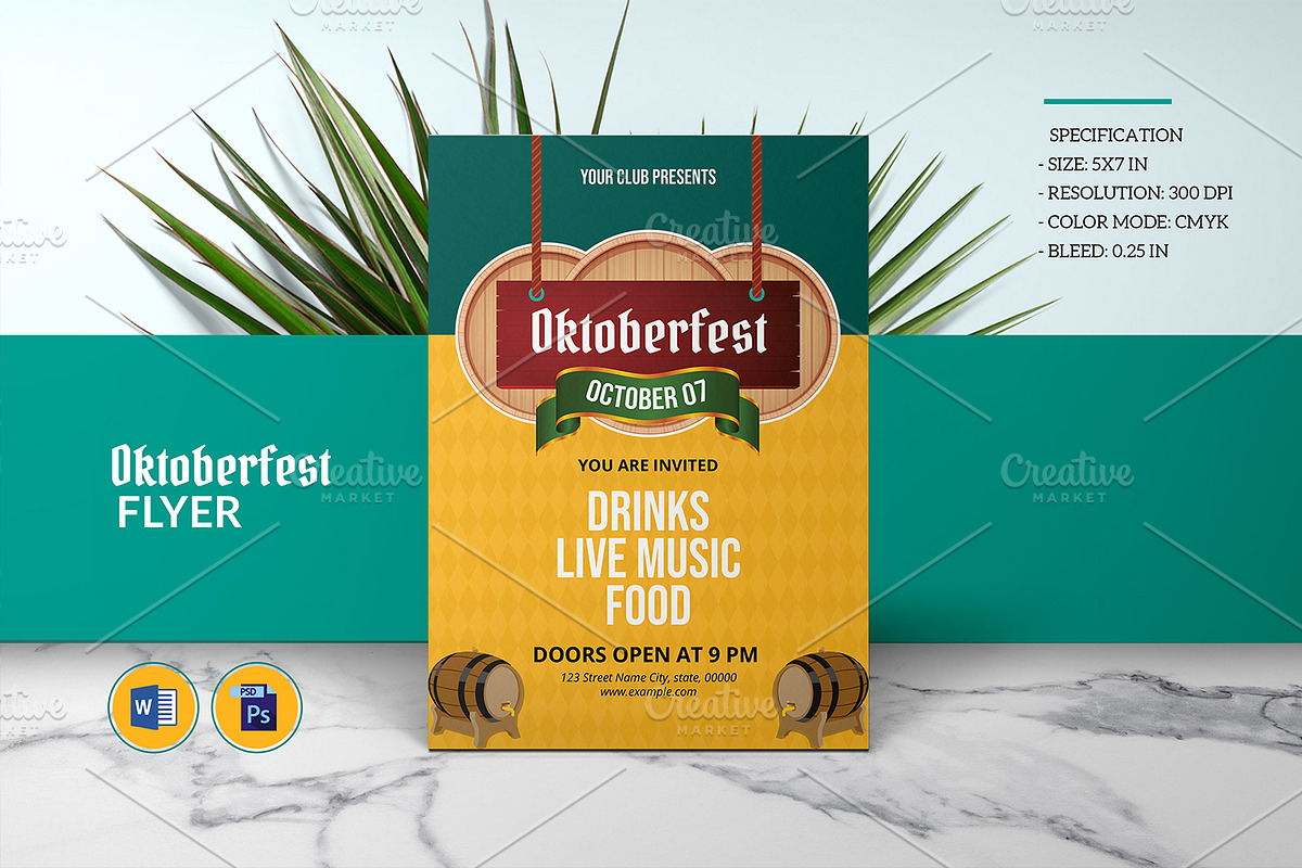 Oktoberfest Party Flyer V1078 in Invitation Templates - product preview 8