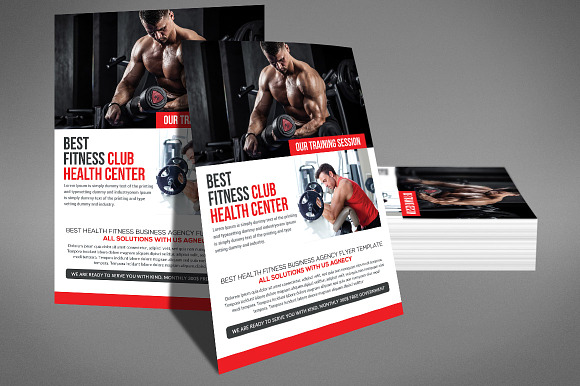 Body Fitness Club Flyer in Flyer Templates - product preview 1