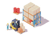 Forklift and warehouse workers