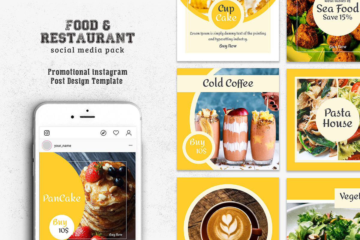Restaurant Social Media Banner in Instagram Templates - product preview 8